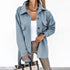 Temperament solid color lapel button lace-up tweed coat